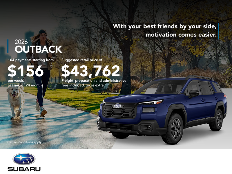 Get the 2026 Outback today!