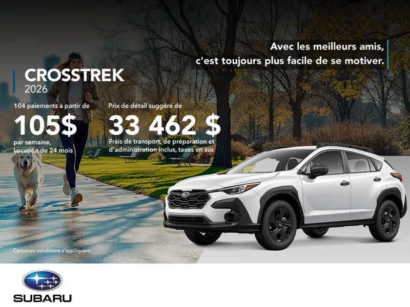 Procurez-vous le Crosstrek 2026!
