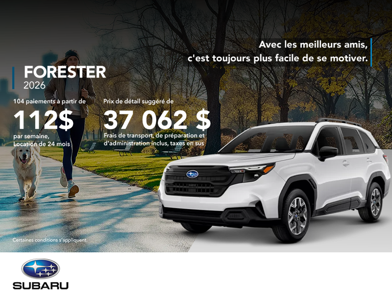 Procurez-vous le Forester 2026!