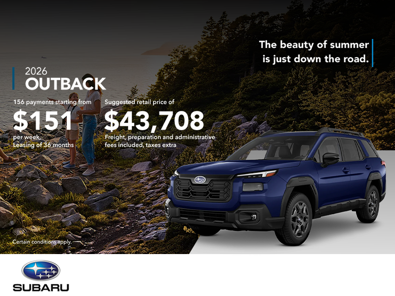 Get the 2026 Outback today!
