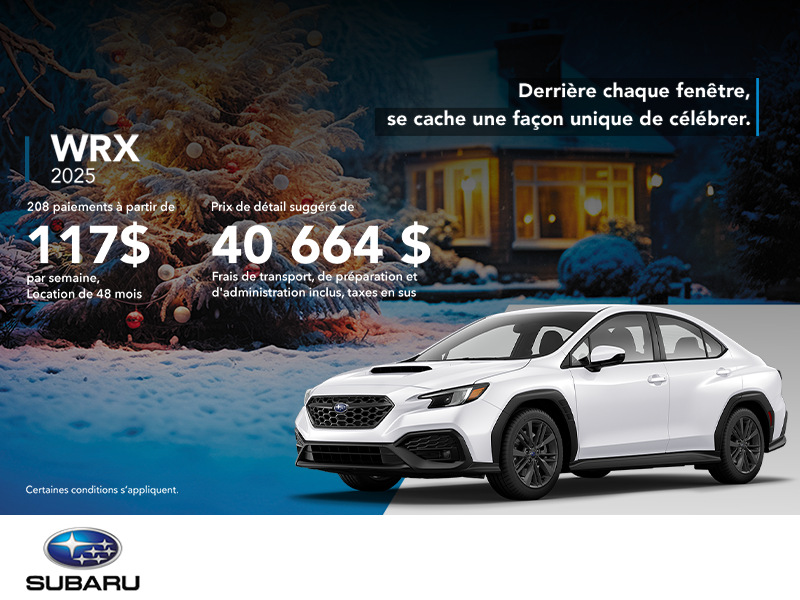 Procurez-vous la WRX 2025!