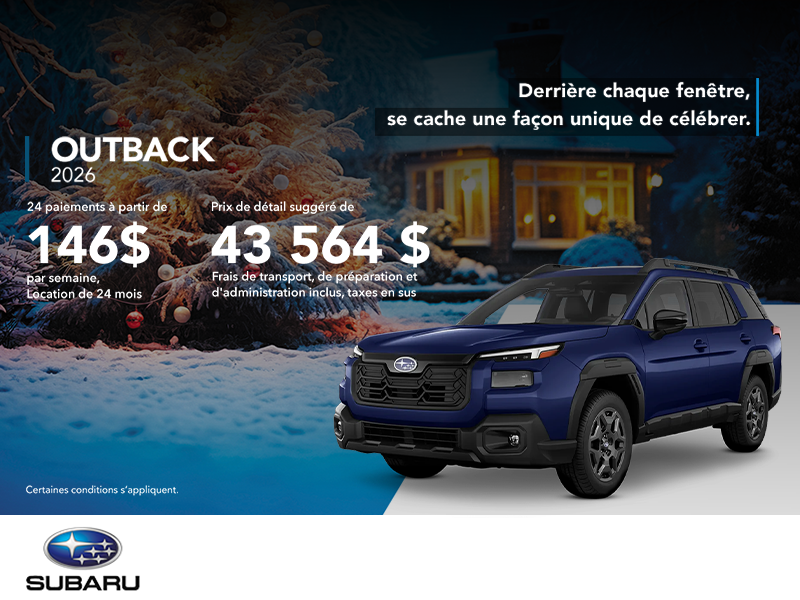 Procurez-vous le Outback 2026!