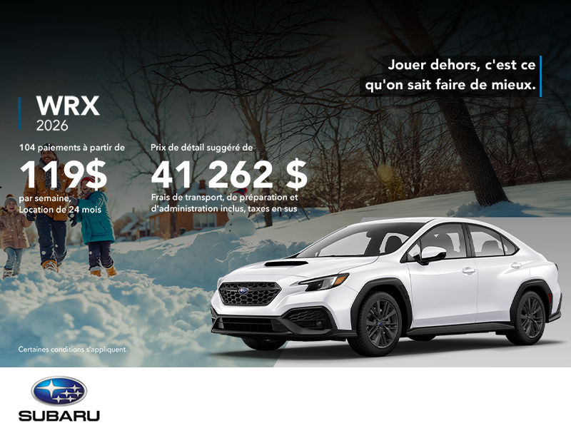 Procurez-vous la WRX 2026!