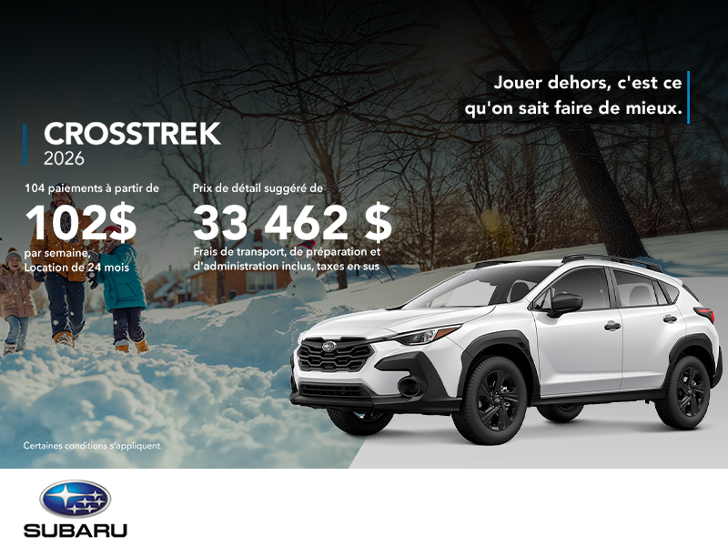 Procurez-vous le Crosstrek 2026!