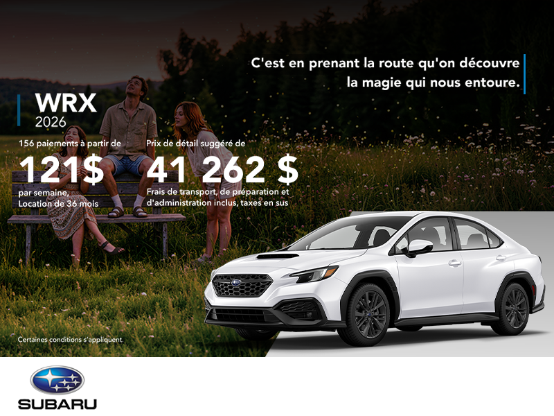 Procurez-vous la WRX 2026!