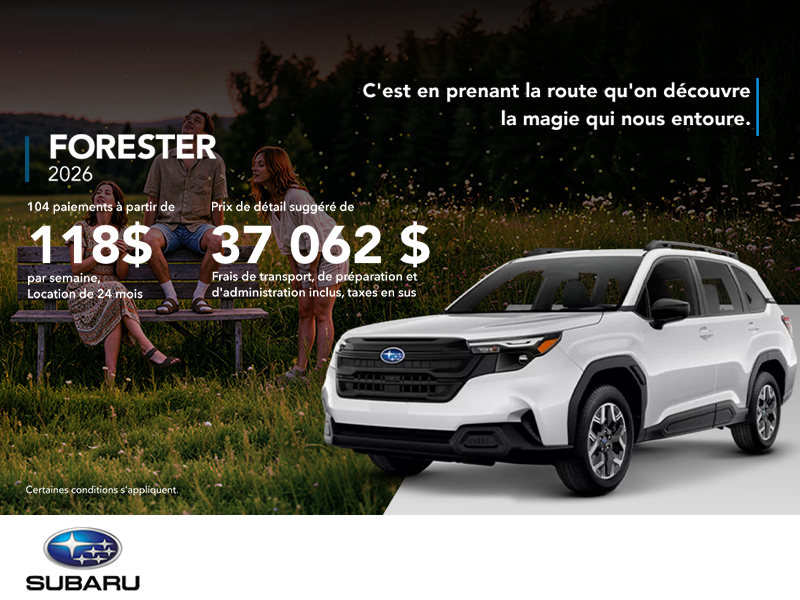 Procurez-vous le Forester 2026!