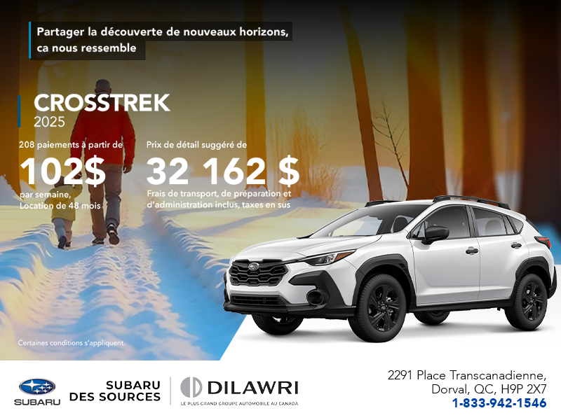 Procurez-vous le Crosstrek 2025!