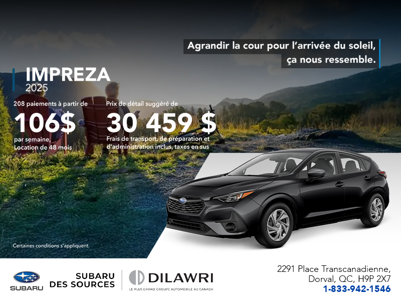 Procurez-vous la Impreza 2025!