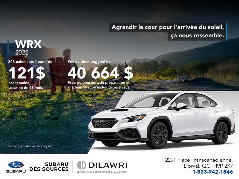 Procurez-vous la WRX 2025!
