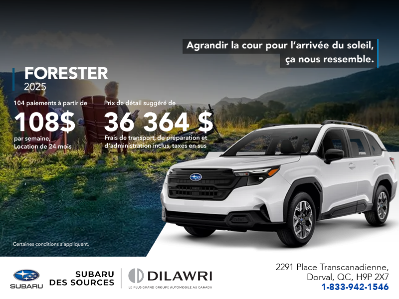 Procurez-vous le Forester 2025!