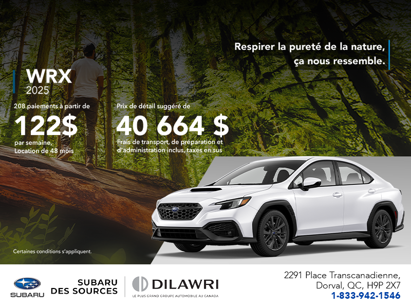 Procurez-vous la WRX 2025!