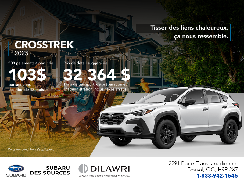 Procurez-vous le Crosstrek 2025!