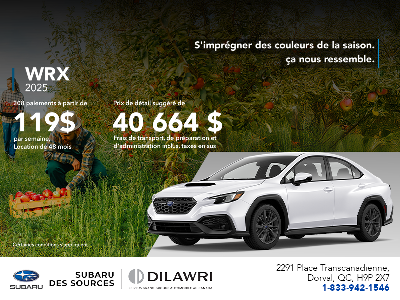 Procurez-vous la WRX 2025!