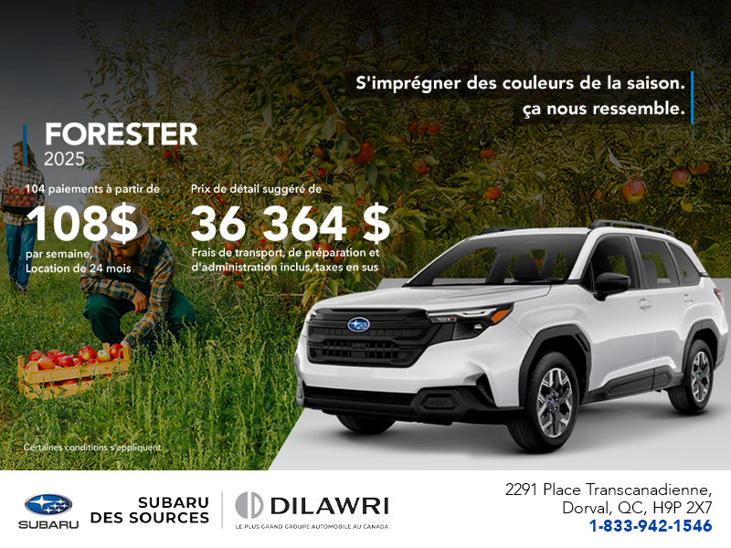 Procurez-vous le Forester 2025!