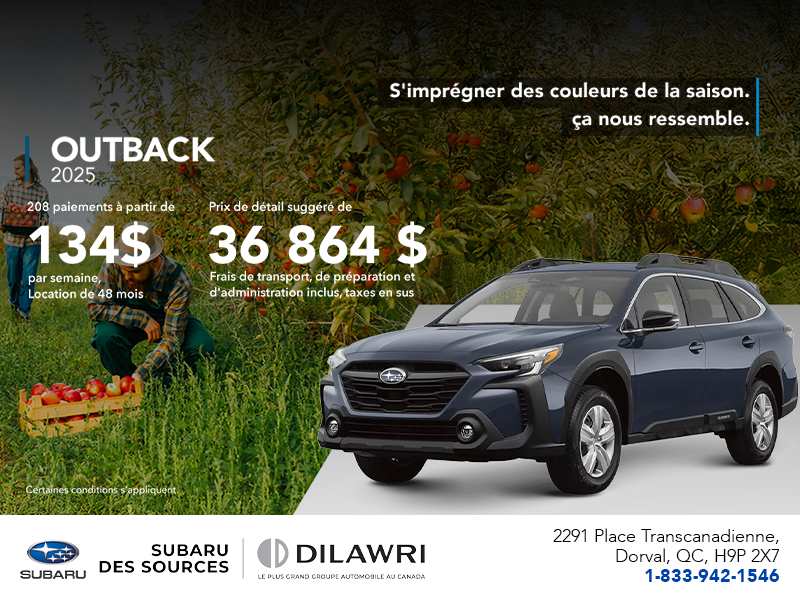Procurez-vous le Outback 2025!