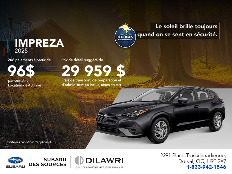 Procurez-vous la Impreza 2025!