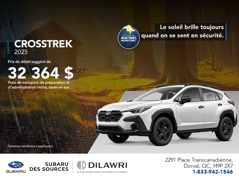 Procurez-vous le Crosstrek 2025!