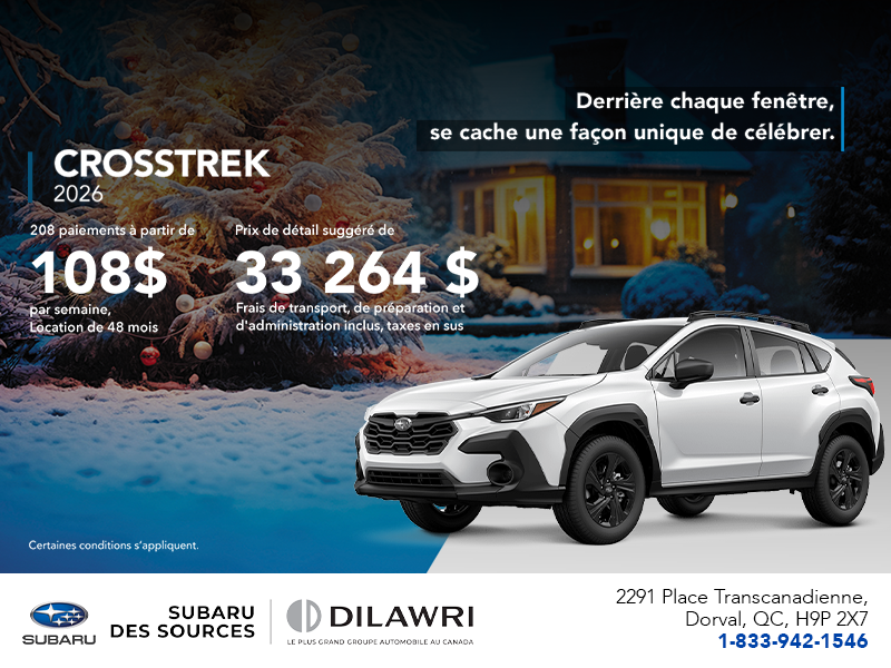 Procurez-vous le Crosstrek 2026!