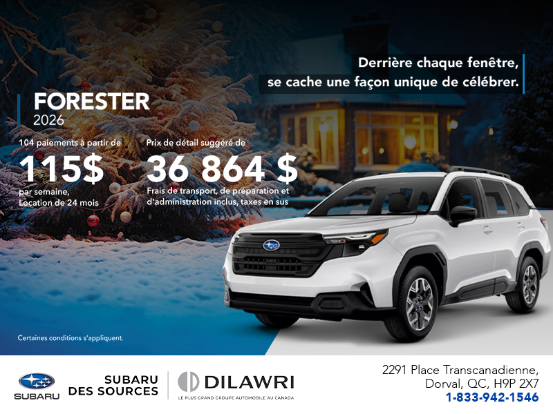 Procurez-vous le Forester 2026!