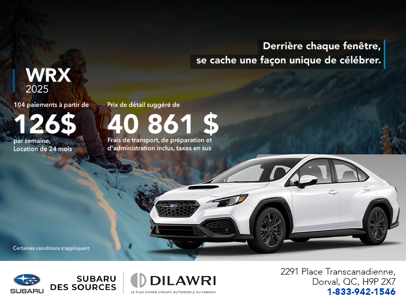 Procurez-vous la WRX 2025!