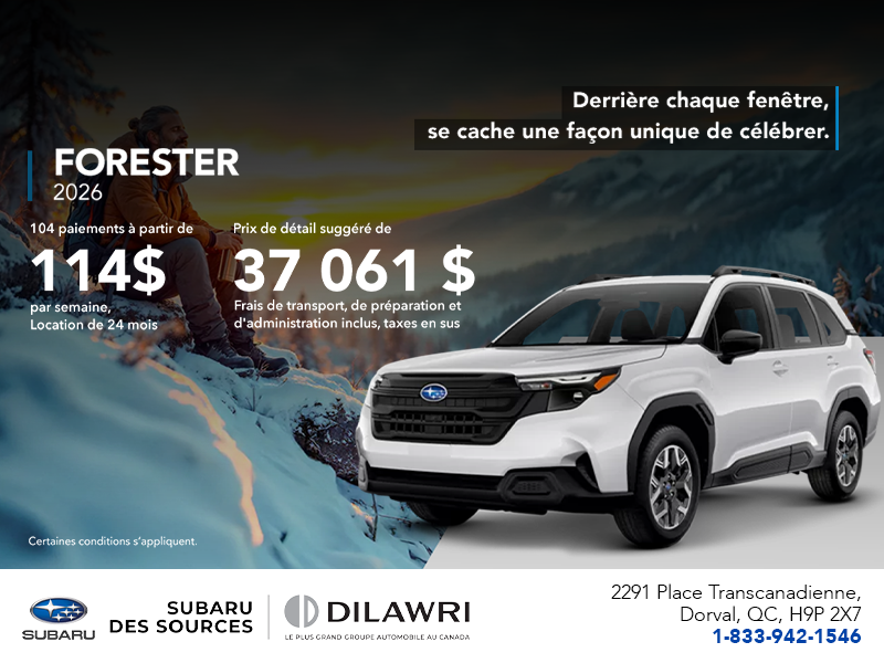 Procurez-vous le Forester 2026!