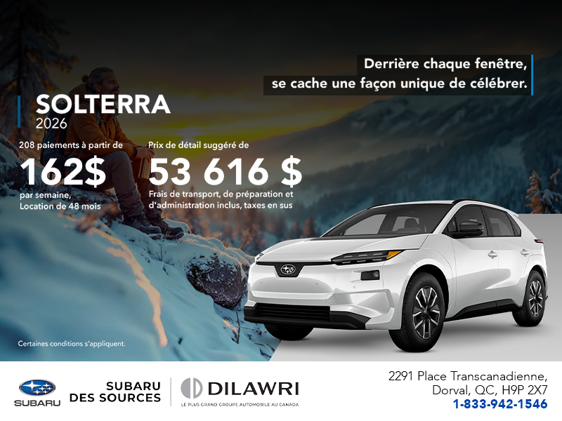 Procurez-vous le Solterra 2026!