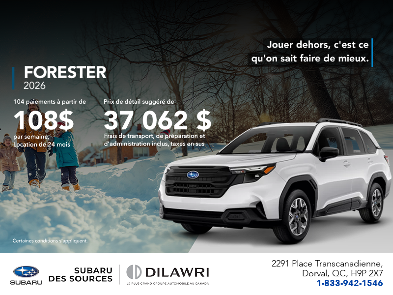 Procurez-vous le Forester 2026!