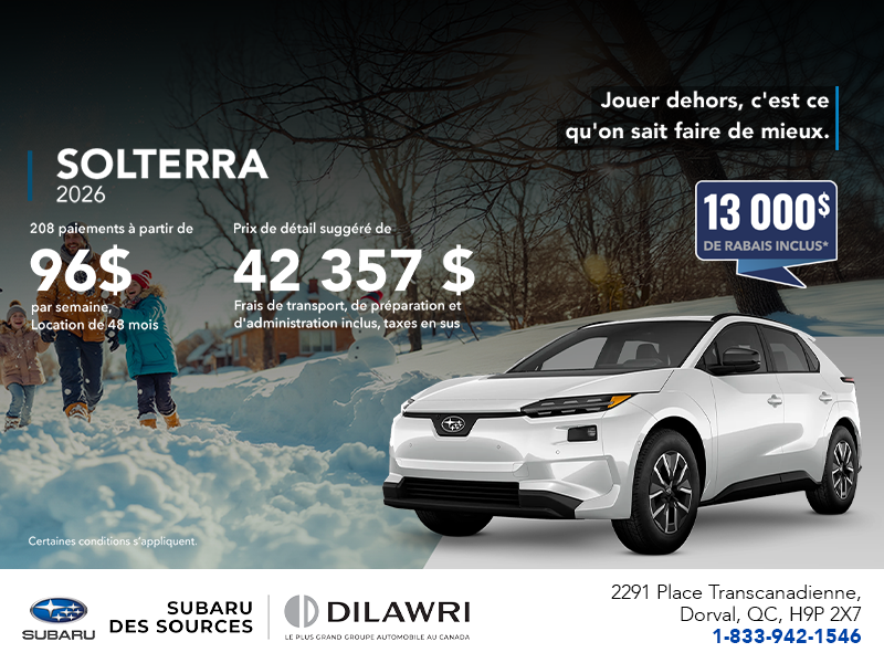 Procurez-vous le Solterra 2026!