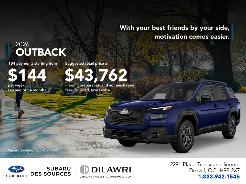Get the 2026 Outback today!