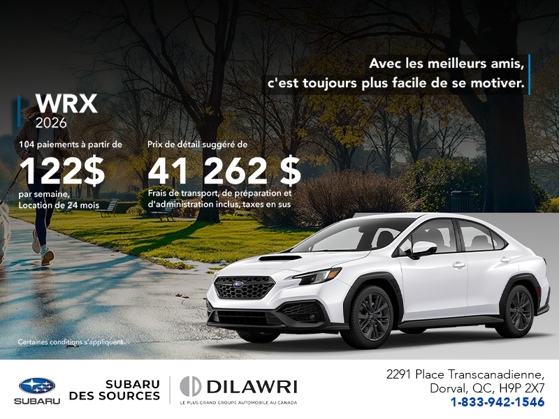 Procurez-vous la WRX 2026!