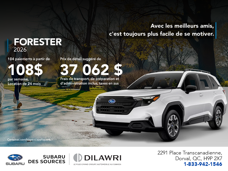 Procurez-vous le Forester 2026!