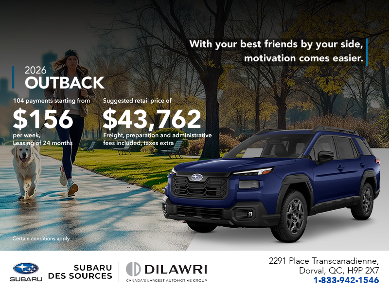 Get the 2026 Outback today!