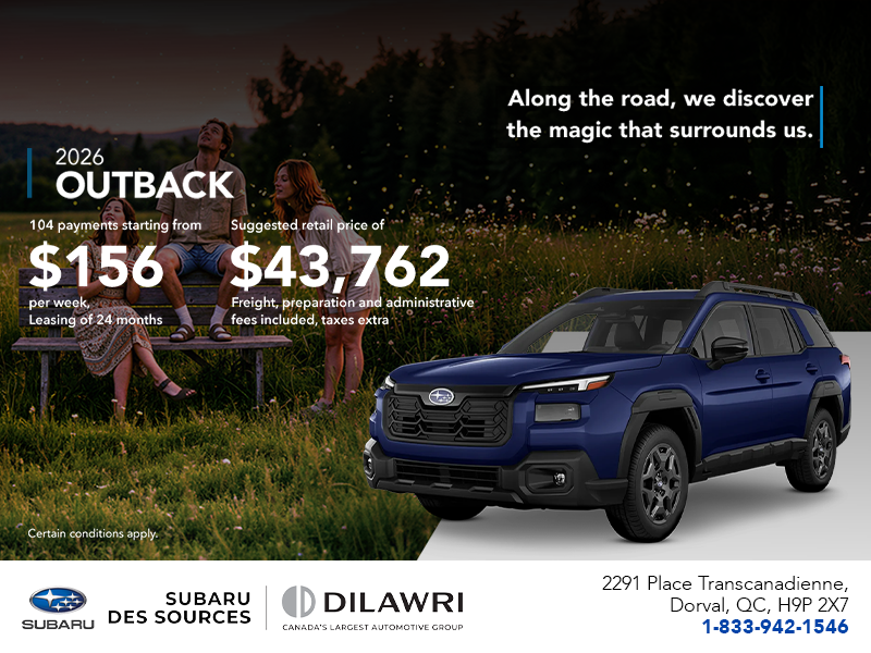 Get the 2026 Outback today!