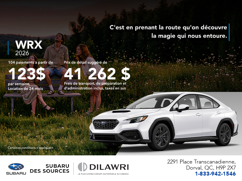 Procurez-vous la WRX 2026!