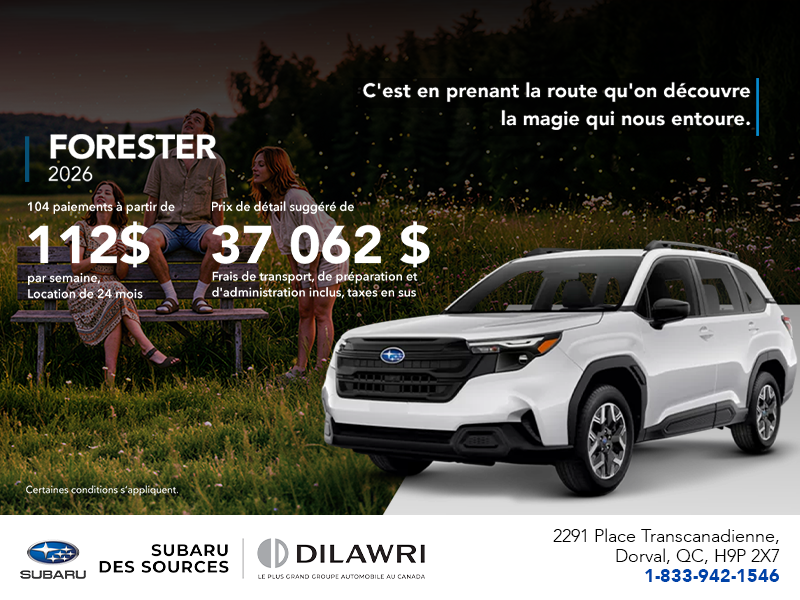 Procurez-vous le Forester 2026!