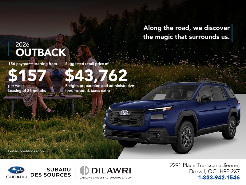 Get the 2026 Outback today!
