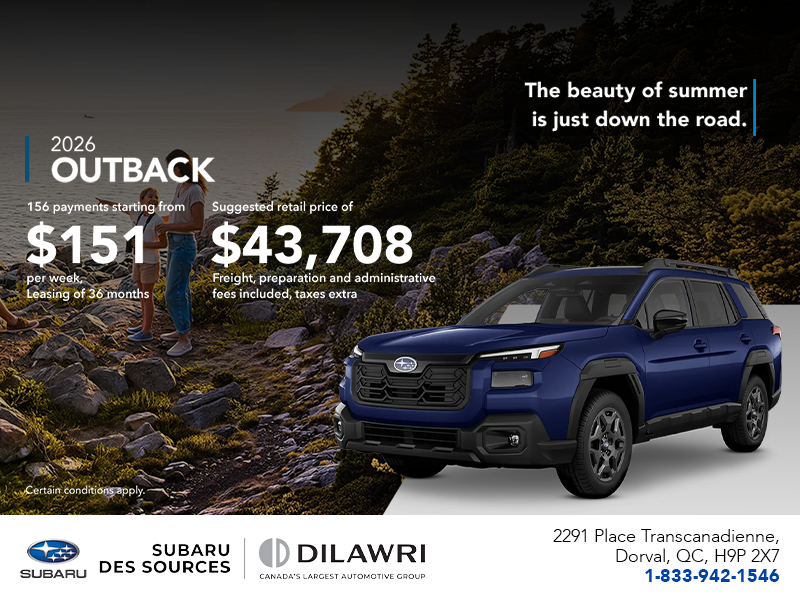 Get the 2026 Outback today!