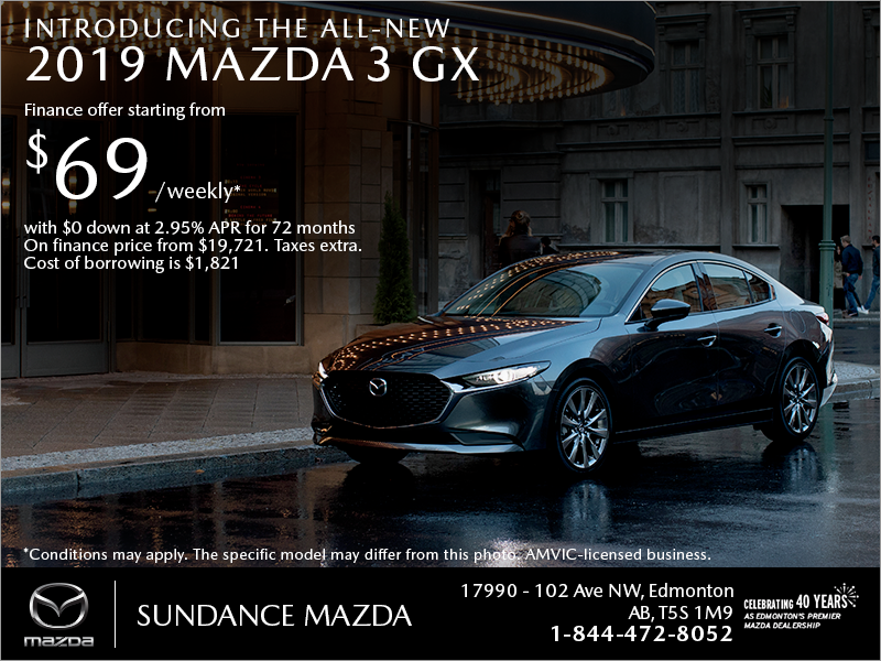 Get the 2019 Mazda3 today!