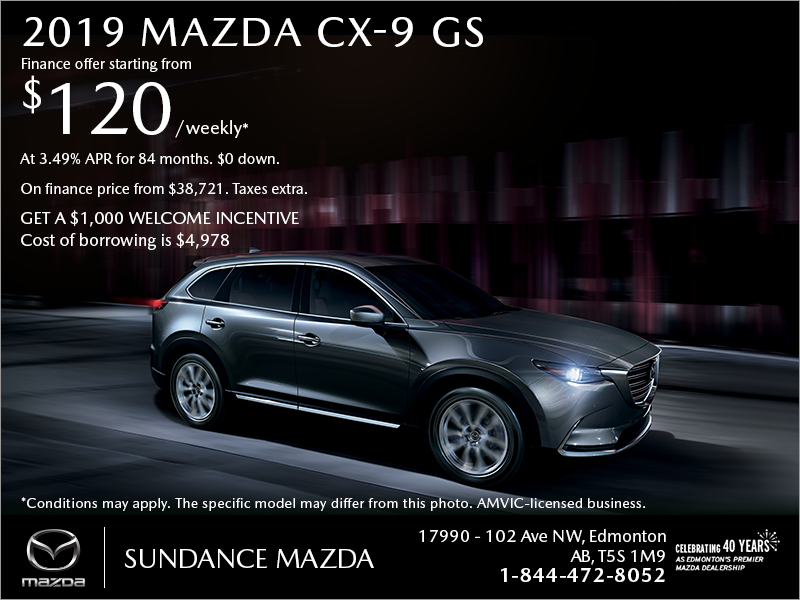 Get the 2019 Mazda CX-9 today!