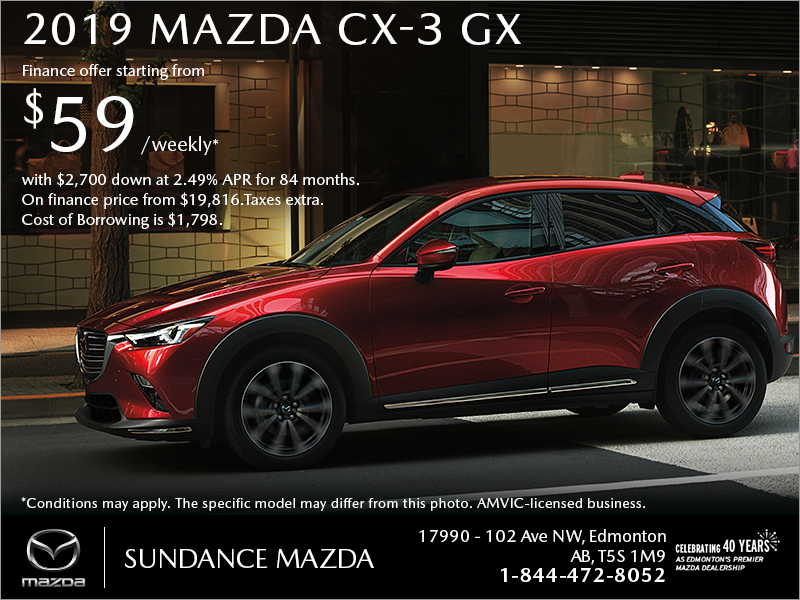 Get the 2019 Mazda CX-3 today!