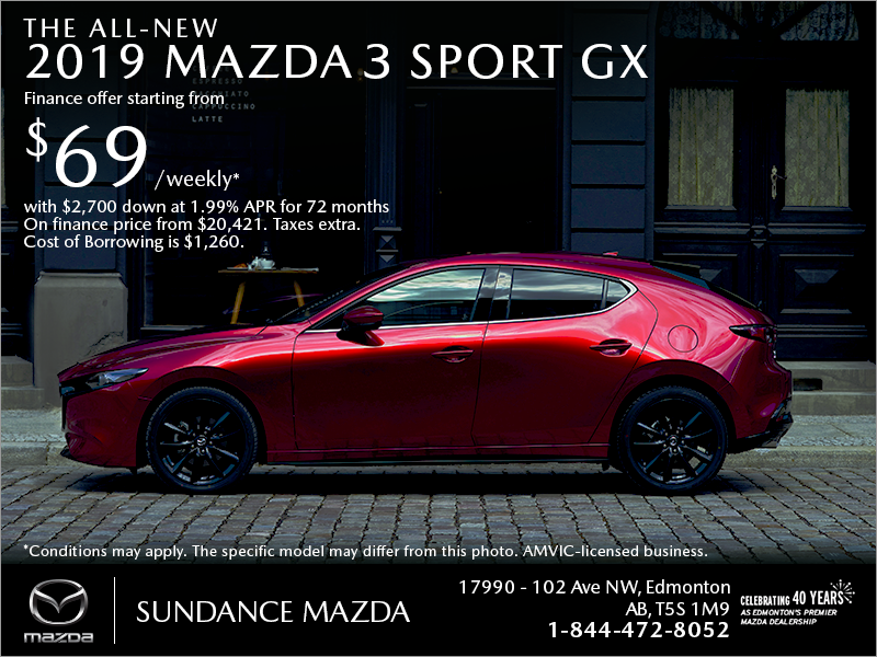 Get the 2019 Mazda3 Sport today!
