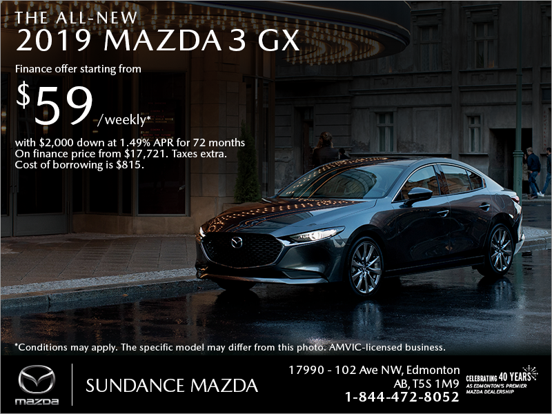 Get the 2019 Mazda3 today!