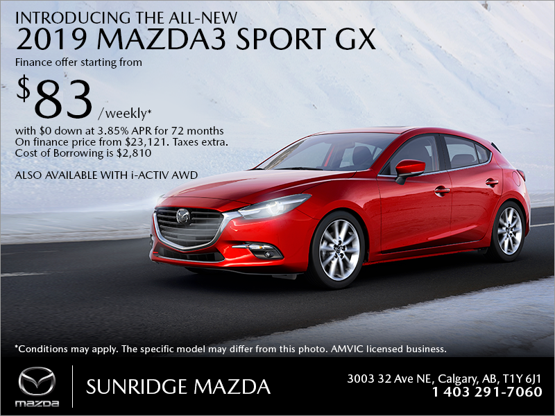 Get the 2019 Mazda3 Sport today!