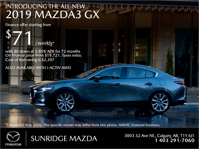 Get the 2019 Mazda3 today!