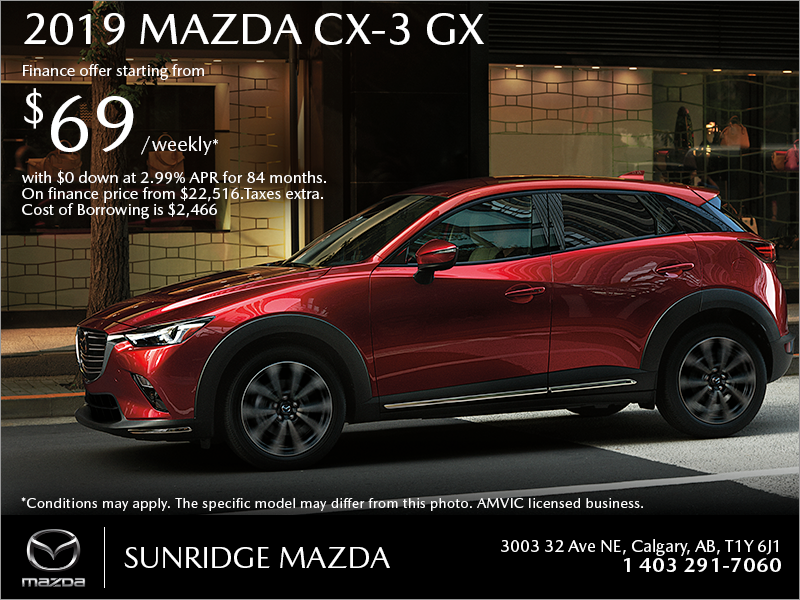 Get the new 2019 Mazda CX-3 today!