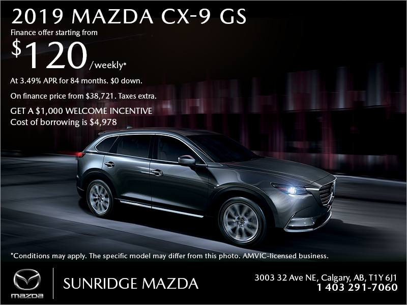 Get the 2019 Mazda CX-9 today!