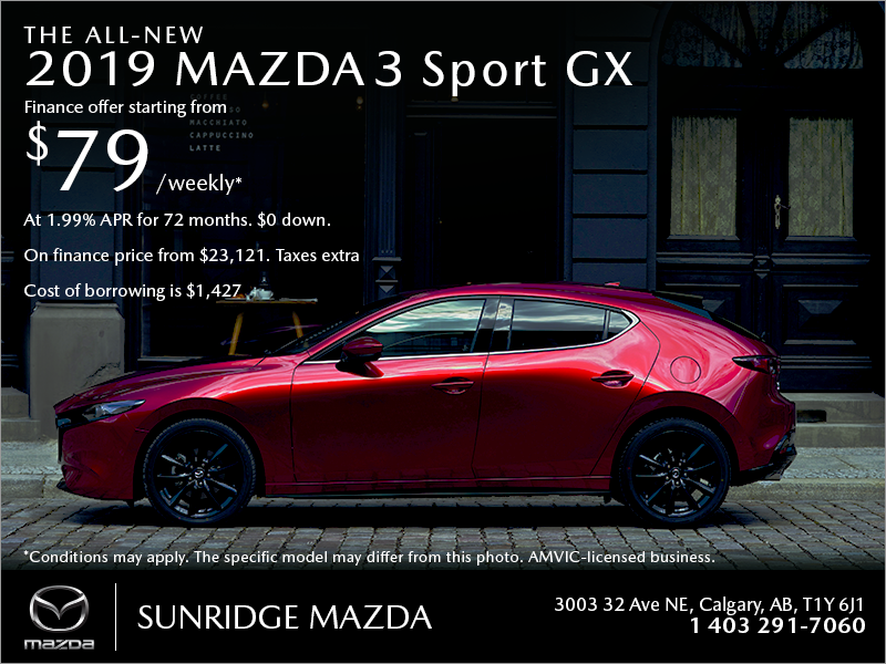 Get the 2019 Mazda3 Sport today!