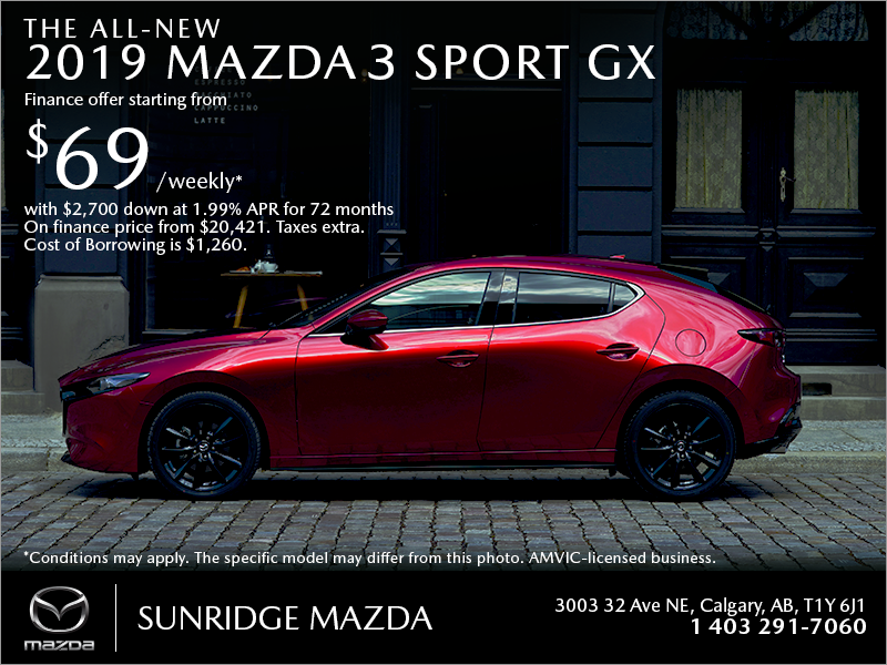 Get the 2019 Mazda3 Sport today!