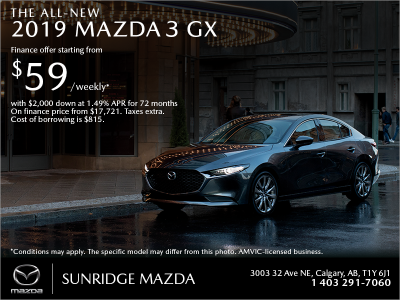 Get the 2019 Mazda3 today!