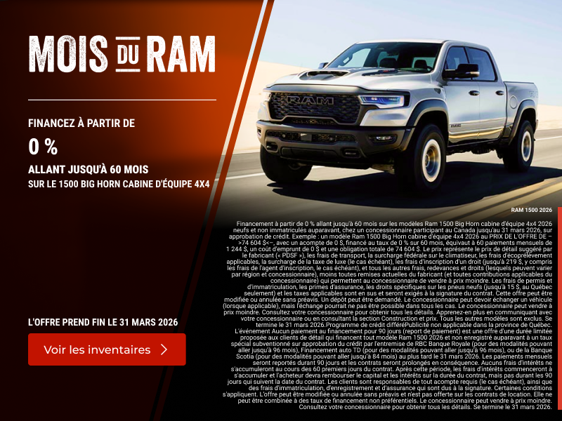 L'événement mensuel RAM